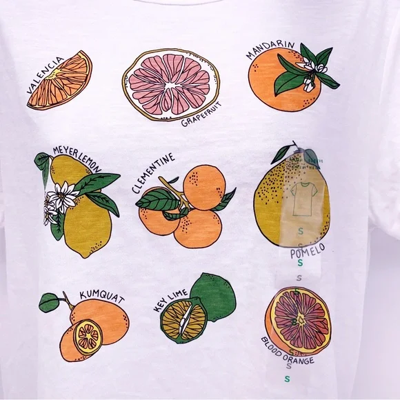 NEW Dip Women’s Basic Short Sleeve Fruit Graphic T-Shirt Size Small - Picture 4 of 10